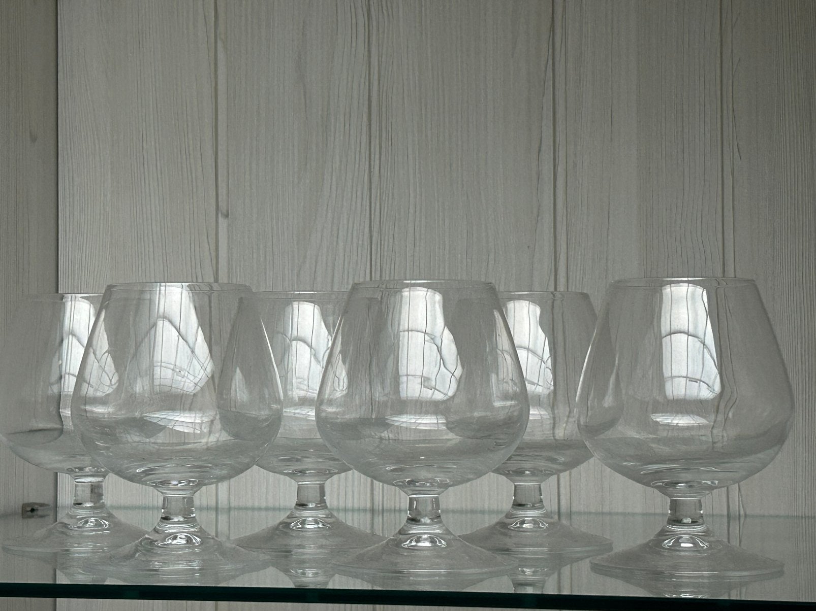 6 grote cognac glazen, ongebruikt, Verzamelen, Ophalen, Zo goed als nieuw, Borrel- of Shotglas