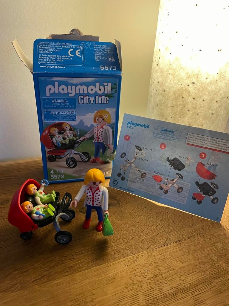 Playmobil City Life - 5573 - mama met tweelingbuggy, Kinderen en Baby's, Ophalen of Verzenden, Zo goed als nieuw