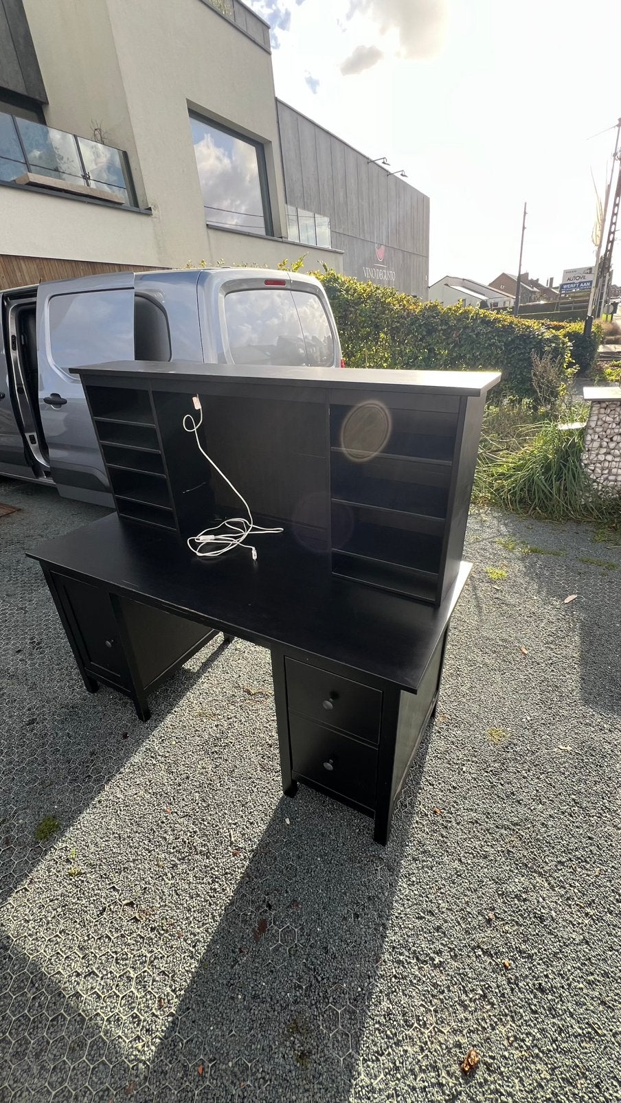 Zwart bureau, Ophalen, Zwart, Gebruikt, 155 cm
