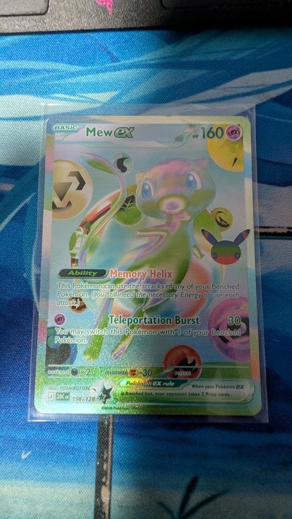 Mew EX 158/128 – Pokémon 30th Celebration, Enlèvement ou Envoi, Utilisé, Cartes en vrac
