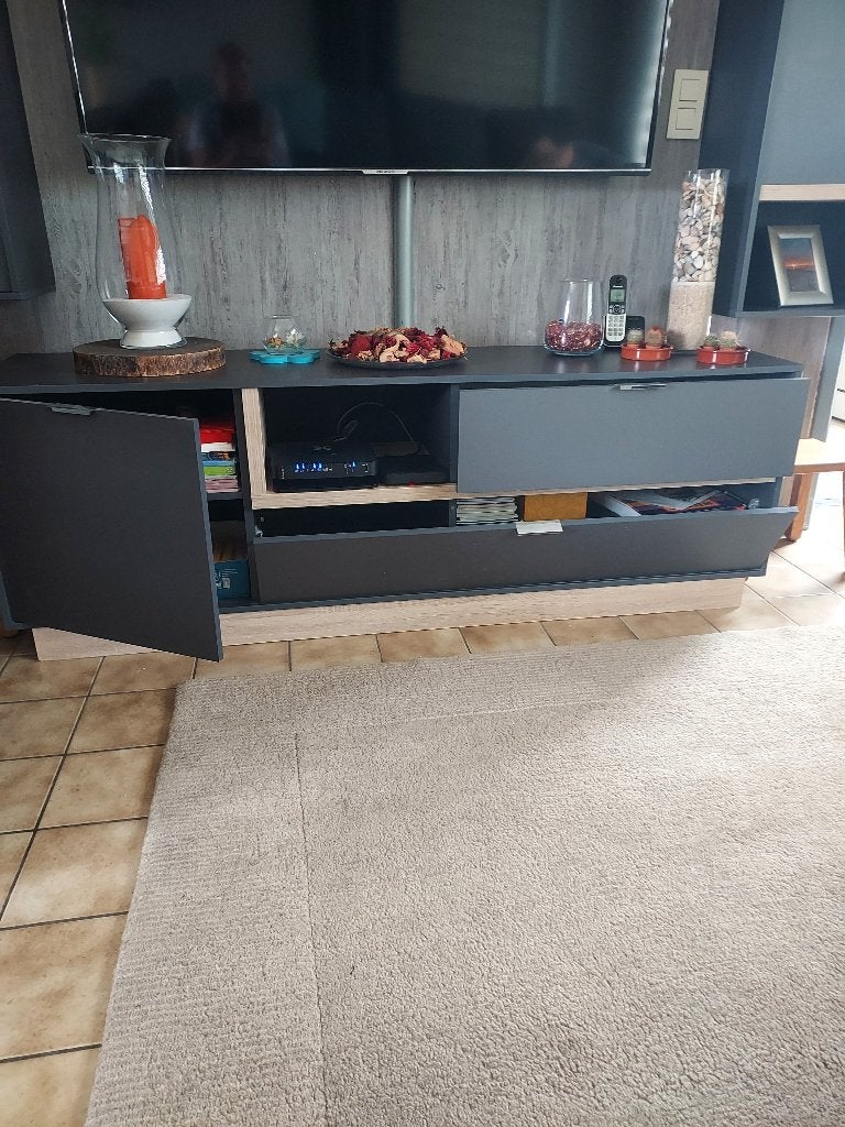 Woonkamer kasten, Maison & Meubles, Armoires | Dressoirs, Utilisé, Avec tiroir(s), Avec porte(s), Avec abattant(s), Avec tablette(s)