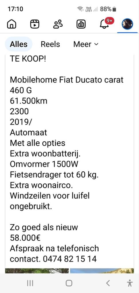 Mobil-home Fiat Ducato Carat 460 G, Enlèvement, Comme neuf
