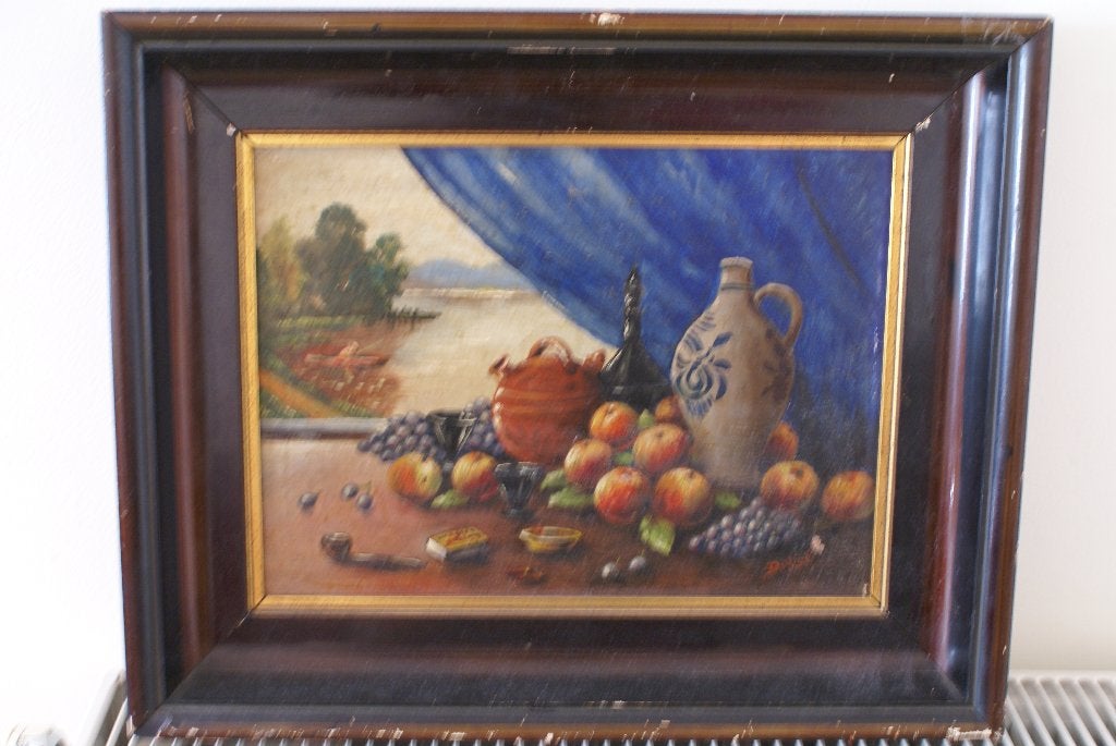 Sacrifie 48 € tableau ancien début 19è (on est au 21e), Antiquités & Art, Enlèvement, Peinture à l'huile, Nature morte, Panneau