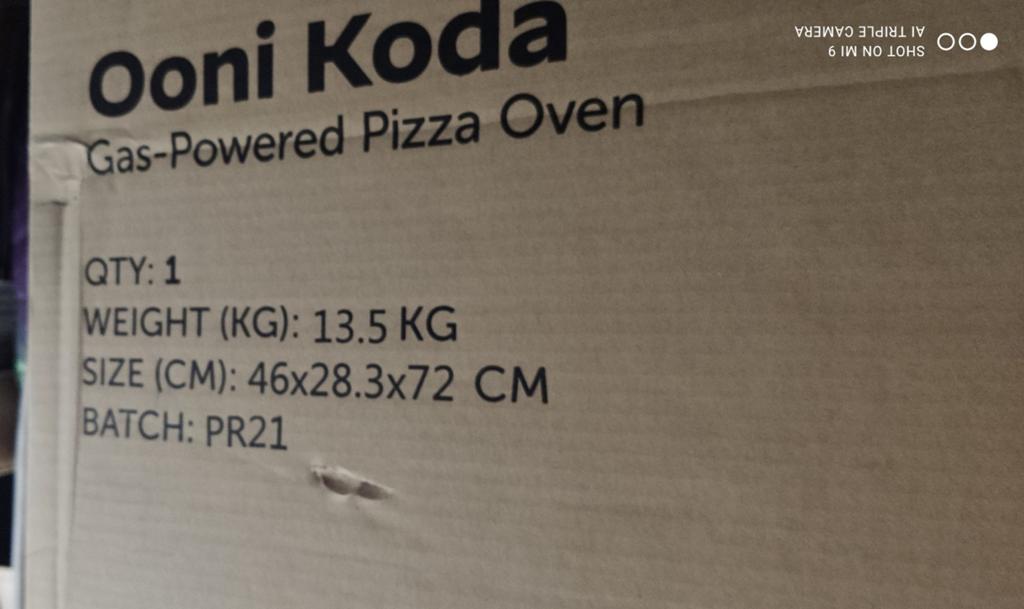 Four a pizza gaz ooni koda neuf, Enlèvement