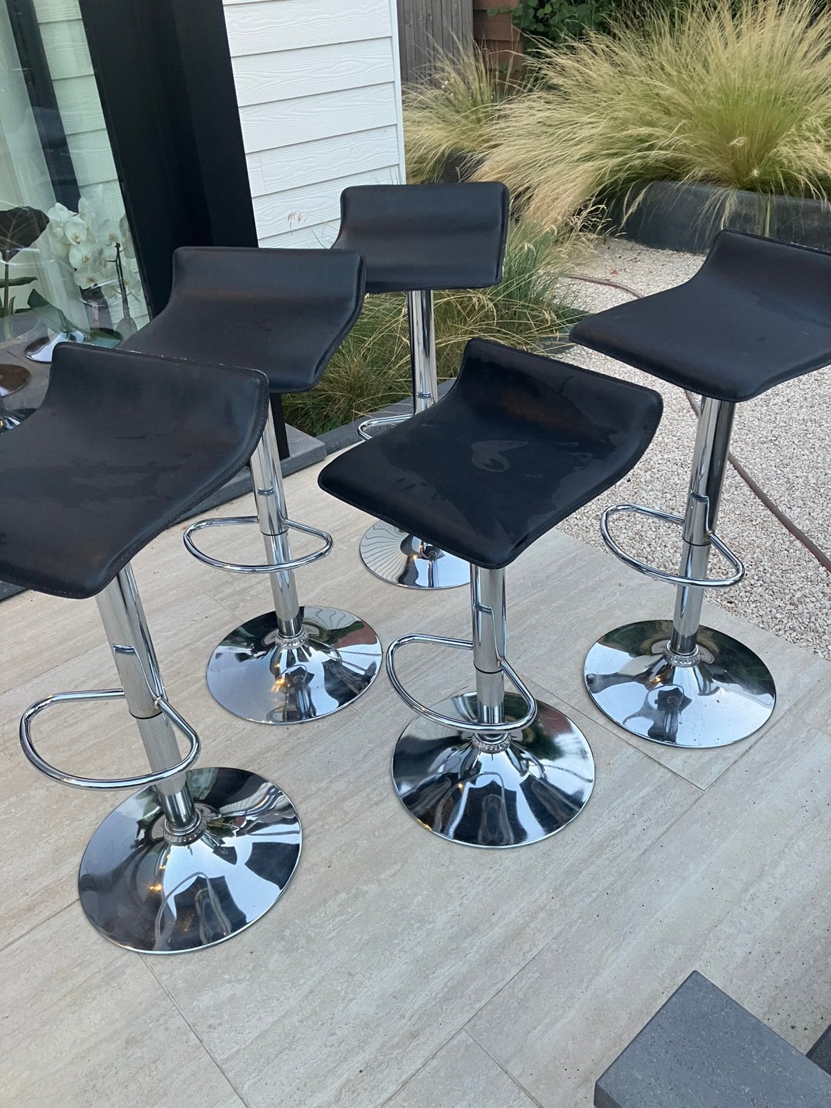 5 Chaises de cuisine/tabourets de bar, Enlèvement, Comme neuf, Métal, Réglable en hauteur