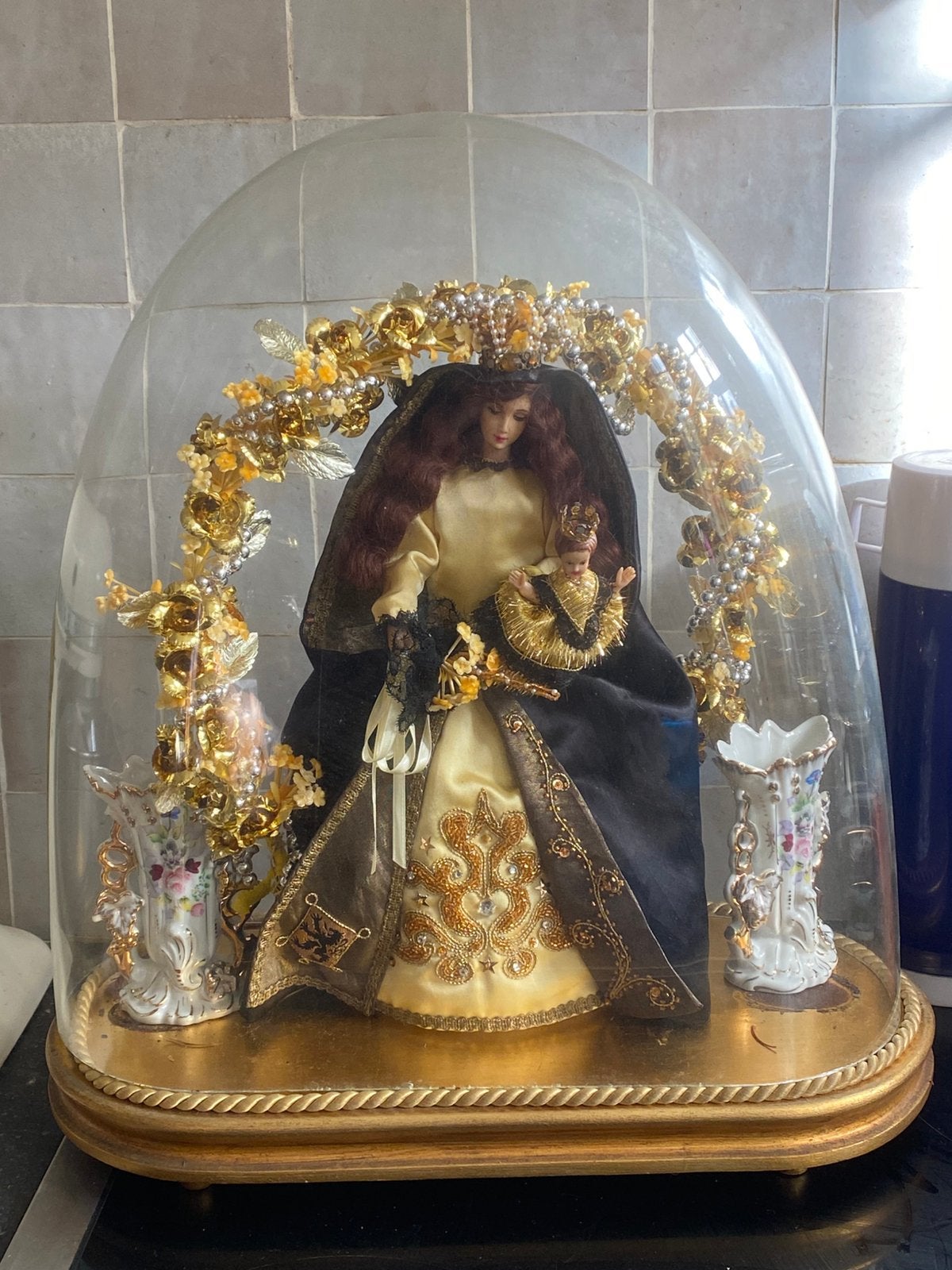 Prachtige ovale stolp met Maria en Jezus, Ophalen of Verzenden