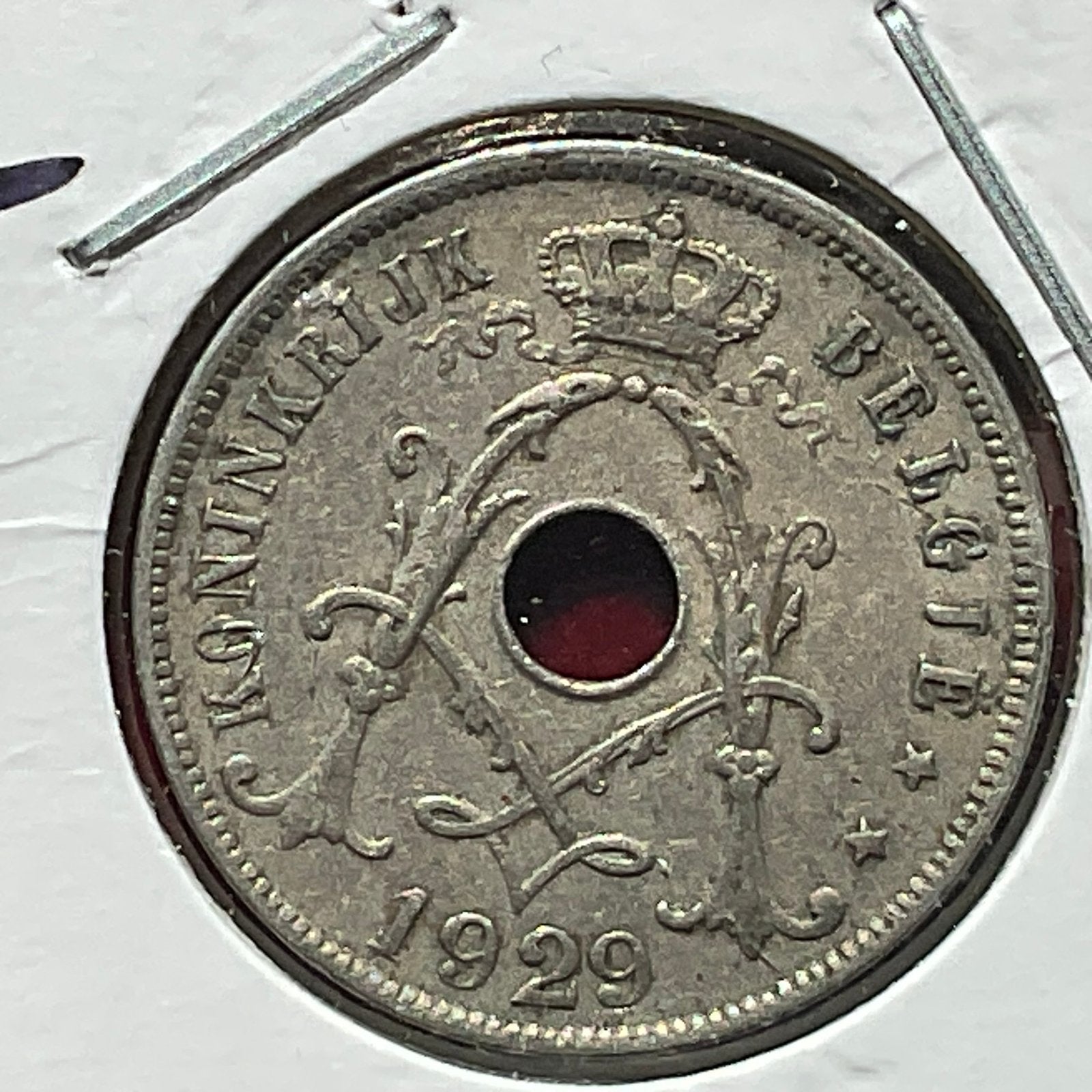Belgique - Belle pièce Art Nouveau 25 C Nl - 1929, Envoi, Métal, Monnaie en vrac