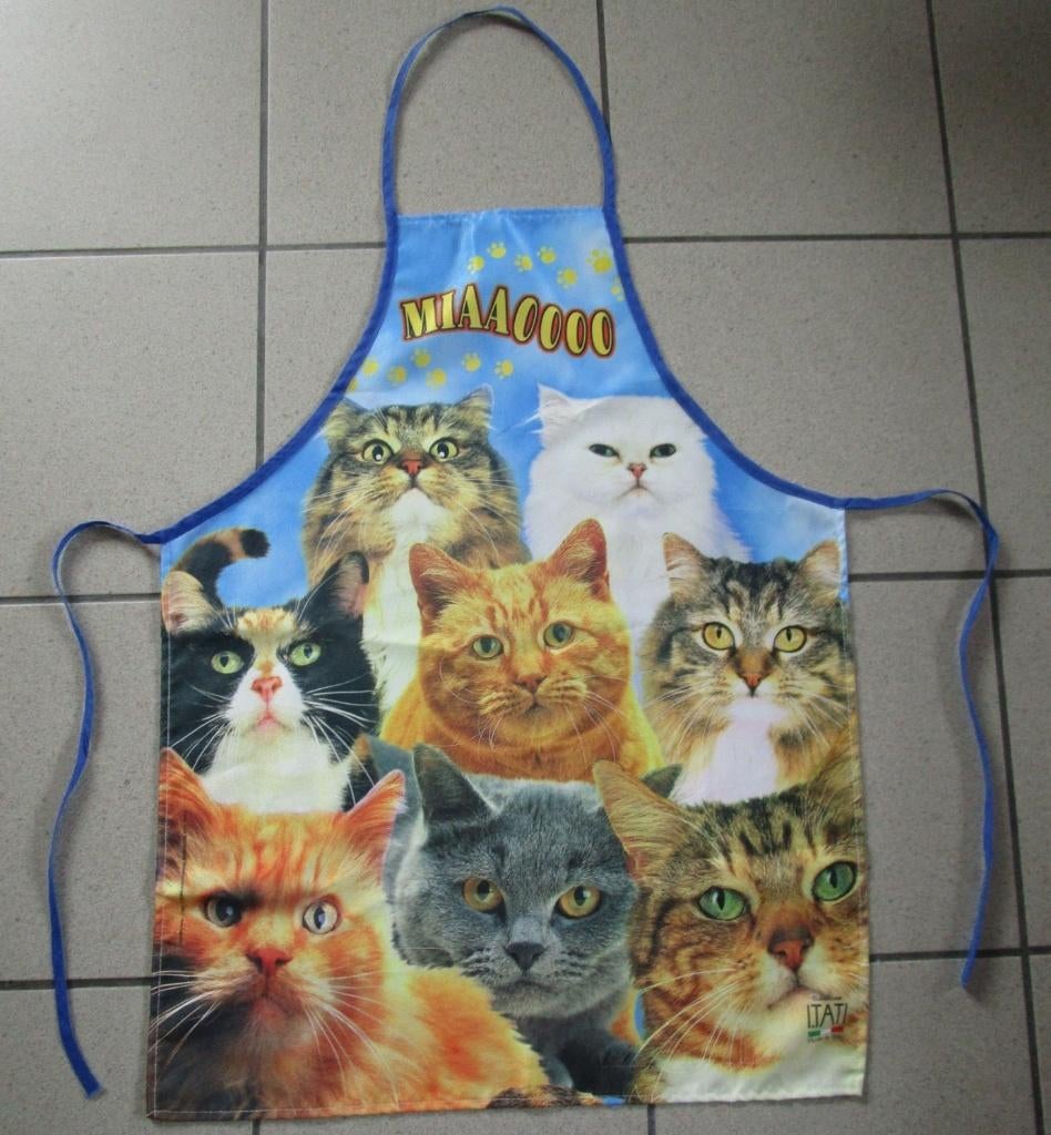SPECIAAL voor de kattenliefhebbers, deze kookschort, Ophalen of Verzenden, Zo goed als nieuw, Overige kleuren, Schort