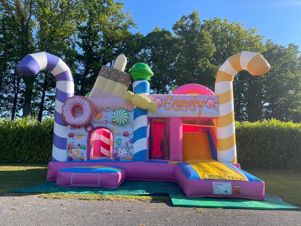 Springkasteel Candy te Koop nieuwstaat!, Enfants & Bébés, Jouets | Extérieur | Coussins gonflables, Comme neuf, Enlèvement