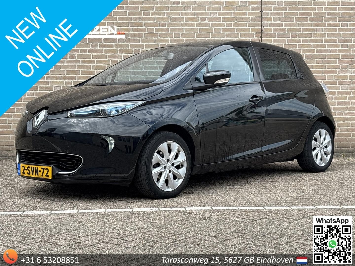 Renault ZOE Q210 Zen Quickcharge 22 kWh (ex Accu), Auto's, Automaat, 22 kWh, Zwart, ZOE