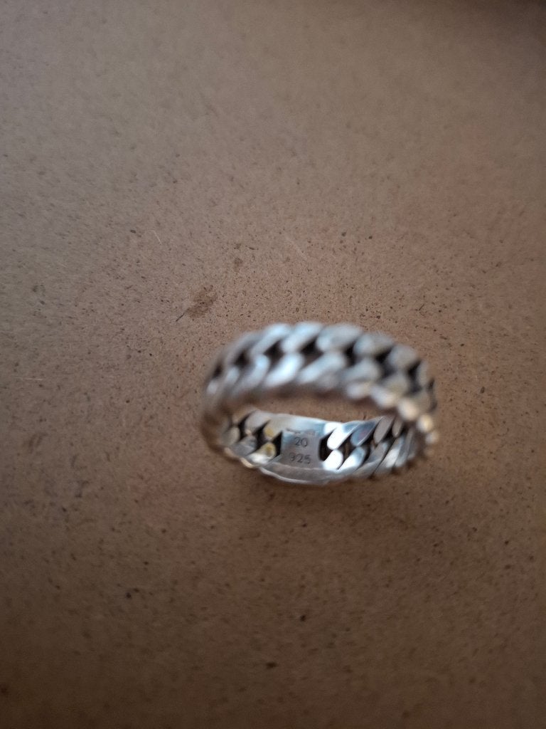 Zilver ring buddha to buddha, Handtassen en Accessoires, Ringen, 20 of groter, Ophalen of Verzenden, Zo goed als nieuw, Dame of Heer