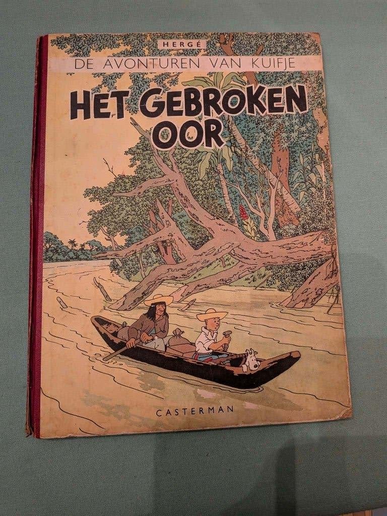 Het gebroken oor -  Kuifje 1946, Gelezen, Hergé (George Rémi), Eén stripboek, Ophalen of Verzenden