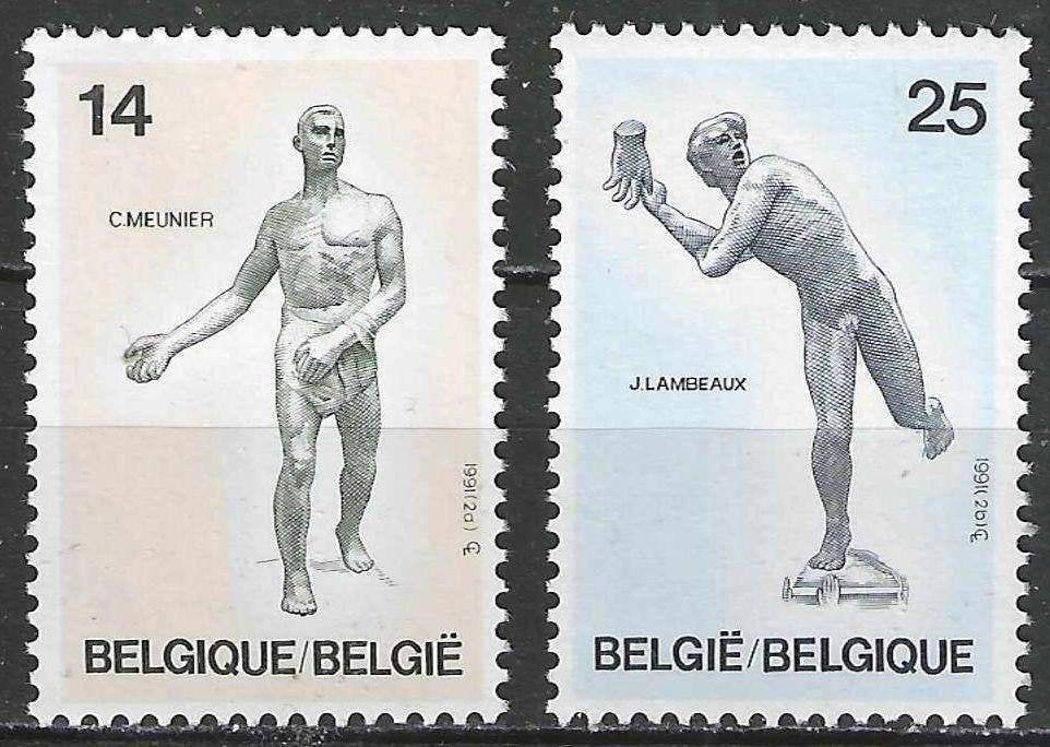 Belgie 1991 - Yvert/OBP 2400-2401 - Beeldhouwwerken (PF), Verzenden, Postfris, Postfris, Kunst