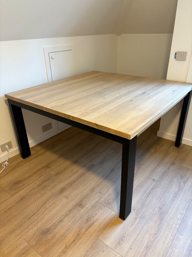 Table à manger en chêne massif pour 8 personnes, Maison & Meubles, 100 à 150 cm, Cinq personnes ou plus, Chêne, 100 à 150 cm