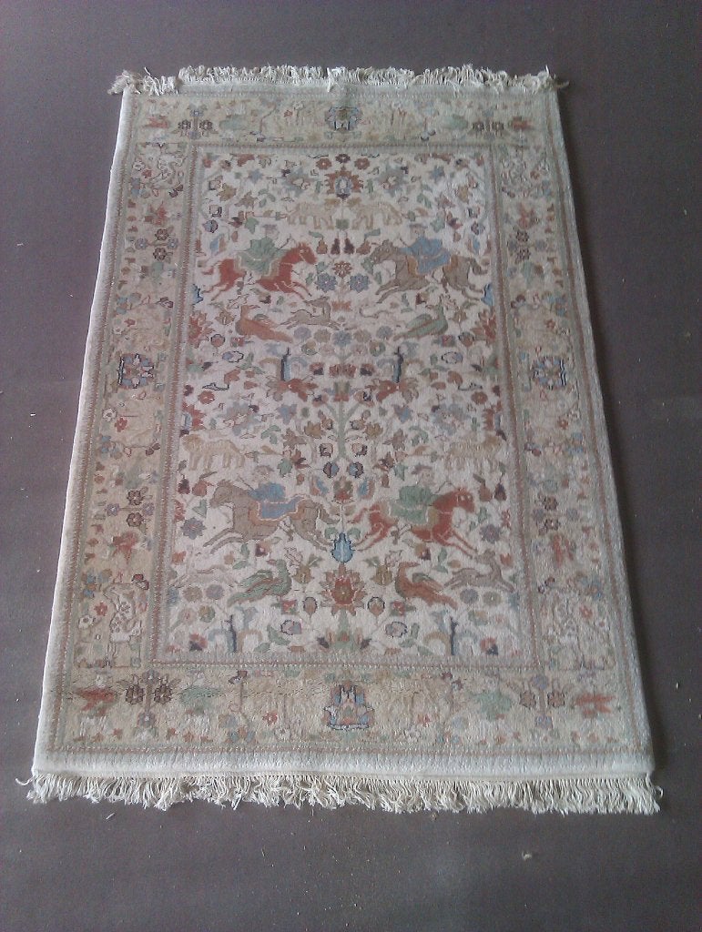 tapis indien, Neuf, 150 à 200 cm, Beige, 100 à 150 cm