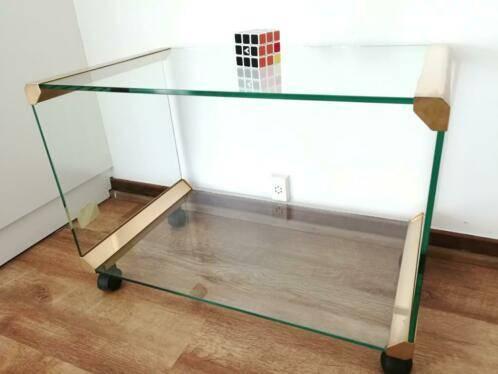 Gallotti & Radice Italy table basse, Moins de 50 cm, Verre, Comme neuf, Enlèvement
