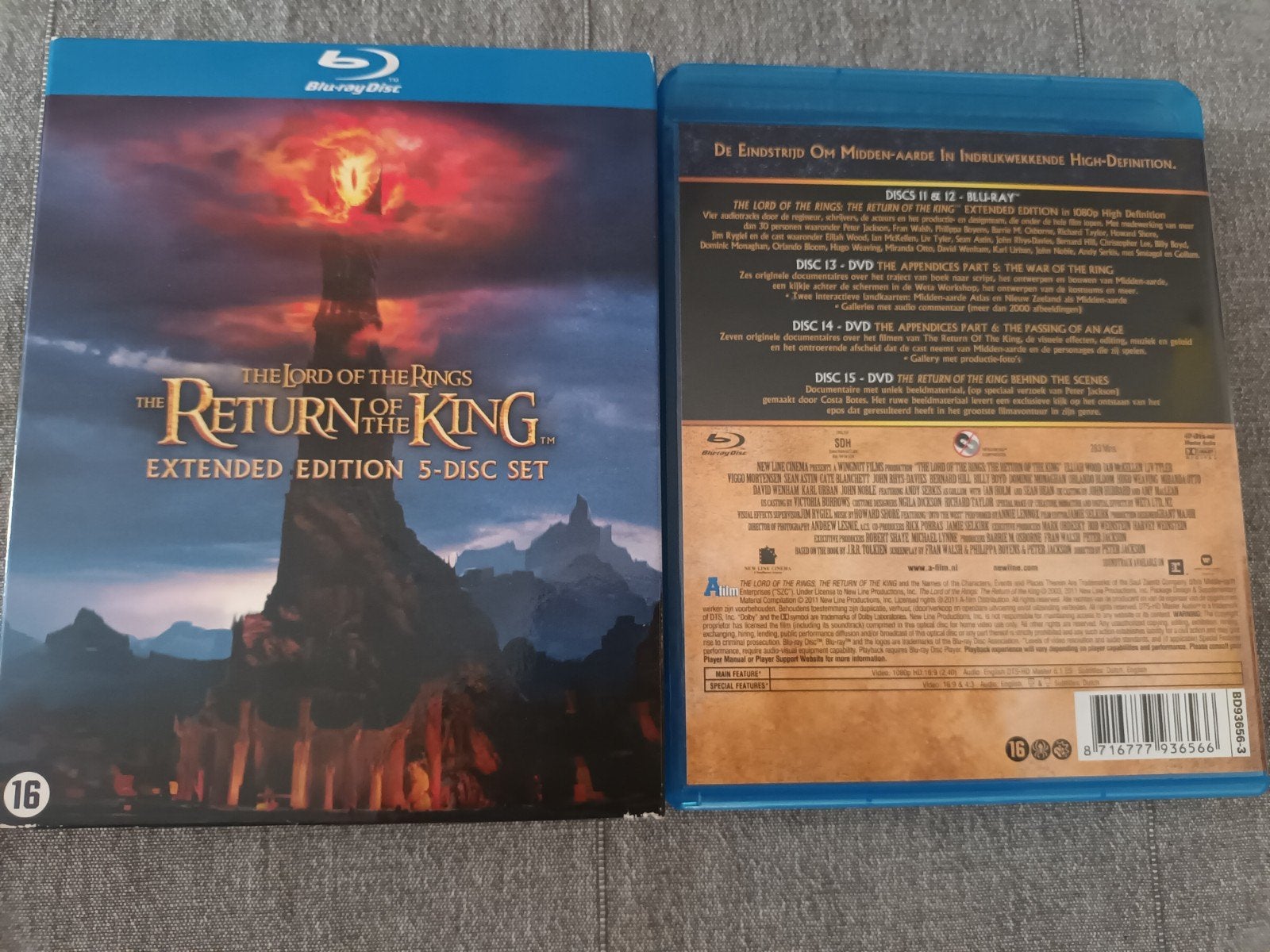 5-disc Blu ray Lord of the Rings Return of the King, CD & DVD, Enlèvement ou Envoi