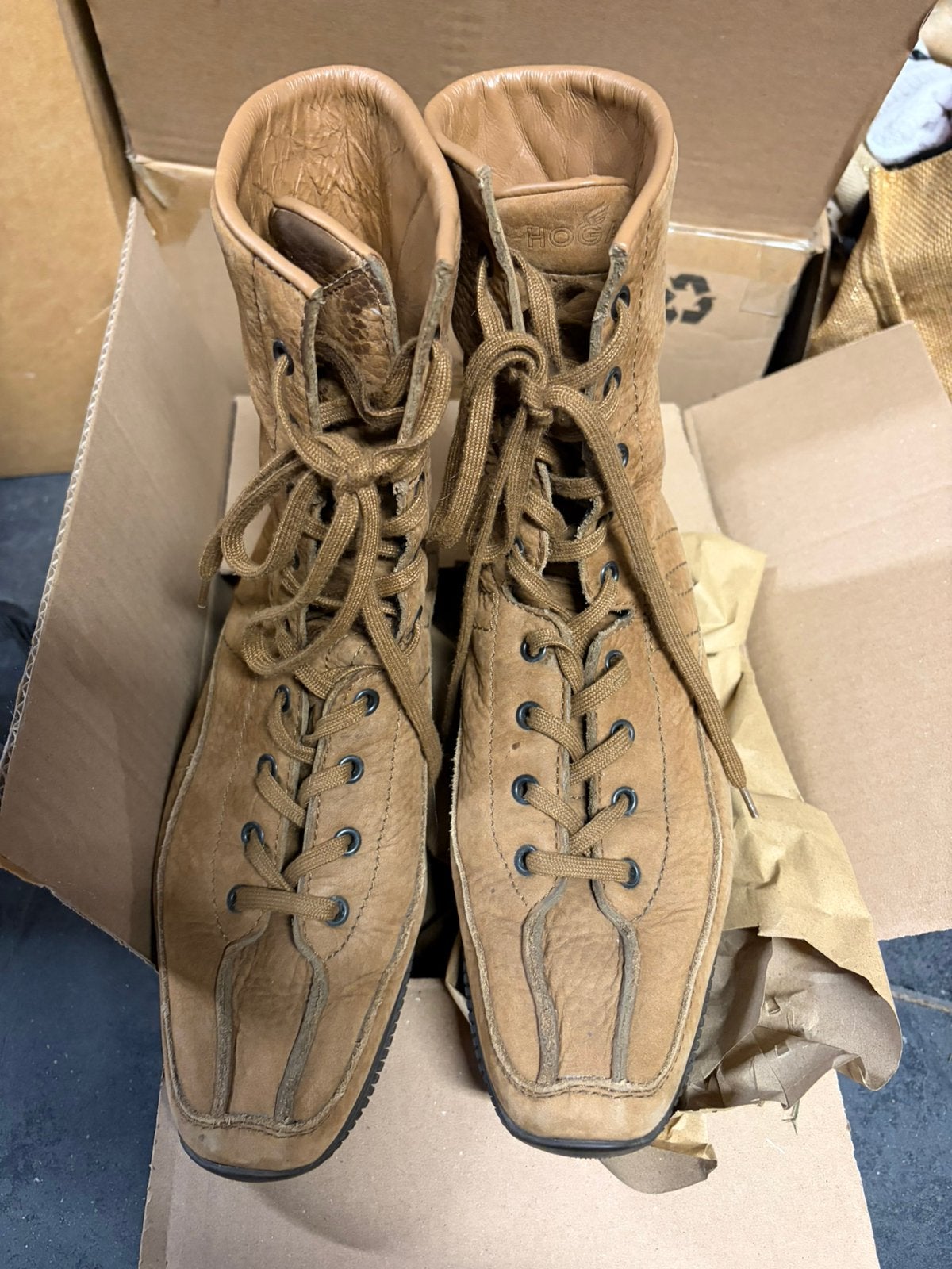 Bottines Hogan en cuir marron taille 41 en bon état, Enlèvement ou Envoi, Comme neuf, Brun