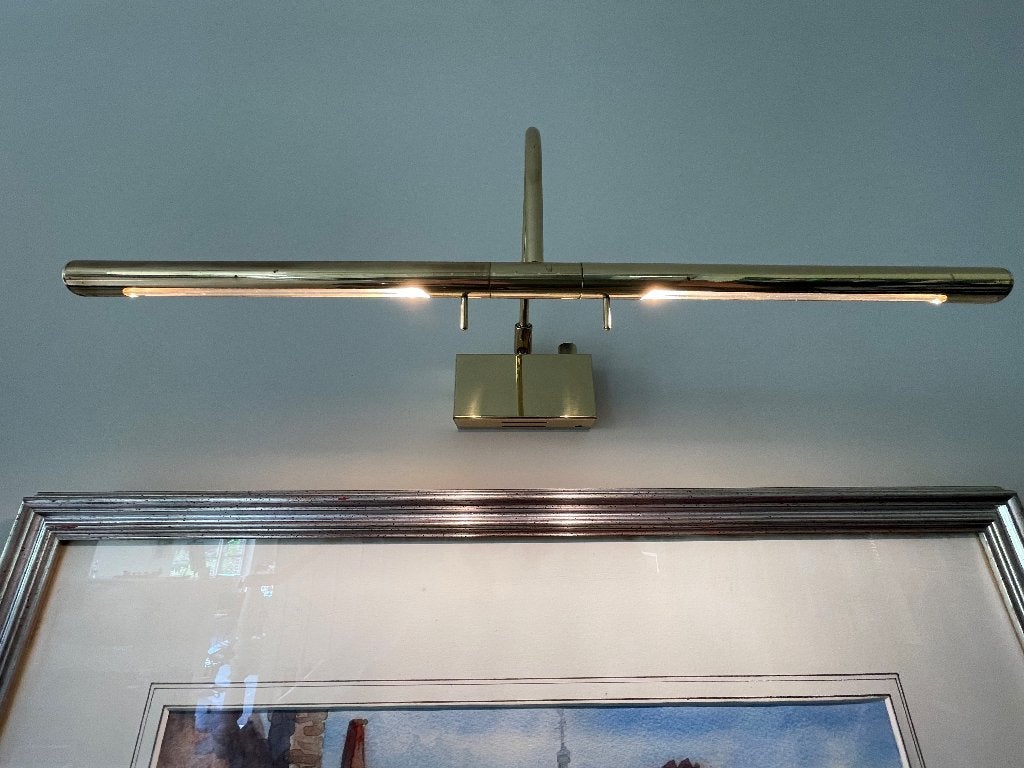 schilderijverlichting 41 cm breed met 2 dimbare spots, Huis en Inrichting, Ophalen, Zo goed als nieuw, Metaal