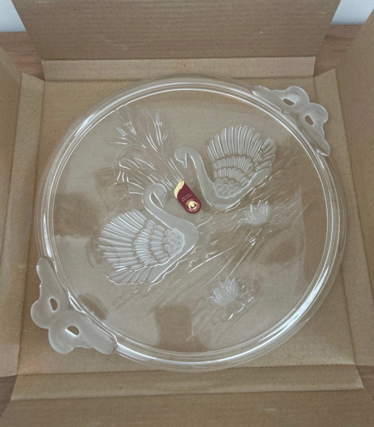 NIEUW Vintage Walther Glas "Schwanensee" Serveerschaal, Ophalen, Nieuw, Glas, Schaal