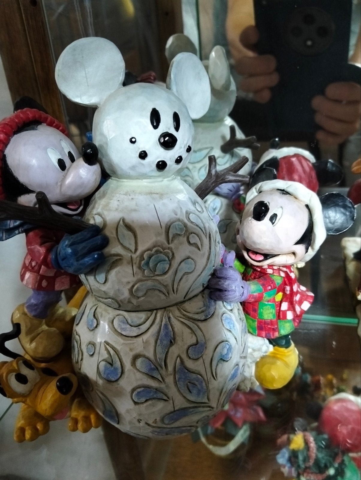 Disney traditions Jim shore/Mickey en Minnie mouse kerst, Collections, Disney, Enlèvement ou Envoi, Mickey Mouse, Utilisé, Statue ou Figurine