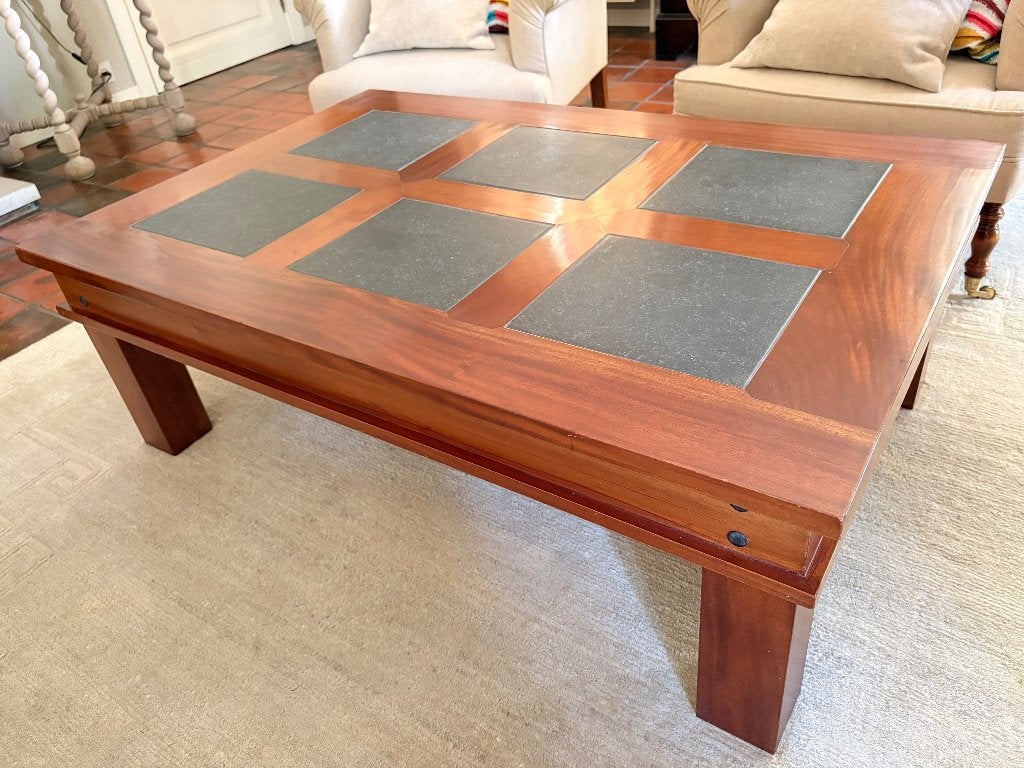 Hoogwaardig in acajou houten salontafel, Ophalen, Overige materialen, Gebruikt, 100 tot 150 cm