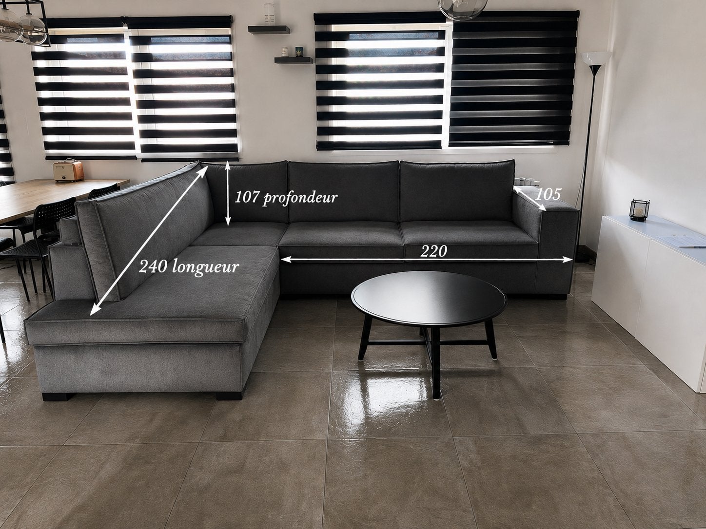 Canapé d’angle gris anthracite déhoussable – très bon état, Maison & Meubles, Canapés | Salons, Enlèvement