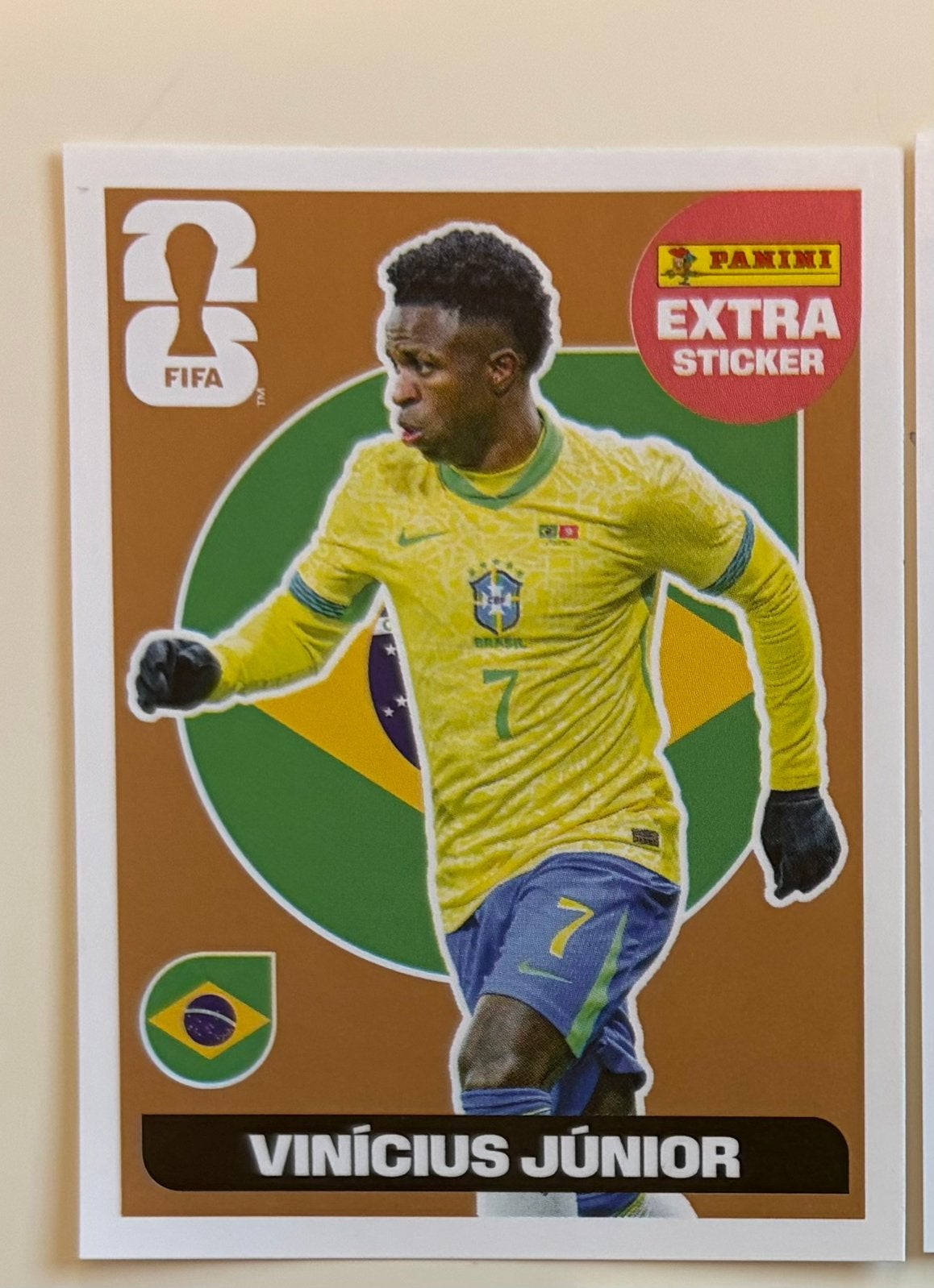 Extra Sticker Vinicius Junior Brons, Ophalen of Verzenden, Nieuw, Sticker