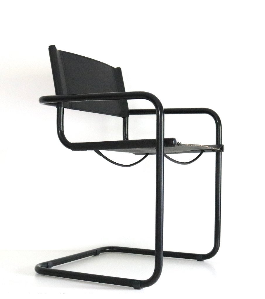 Vintage Bauhaus sledestoel in tuigleer 1970 - Cesca stijl, Antiquités & Art, Curiosités & Brocante, Enlèvement