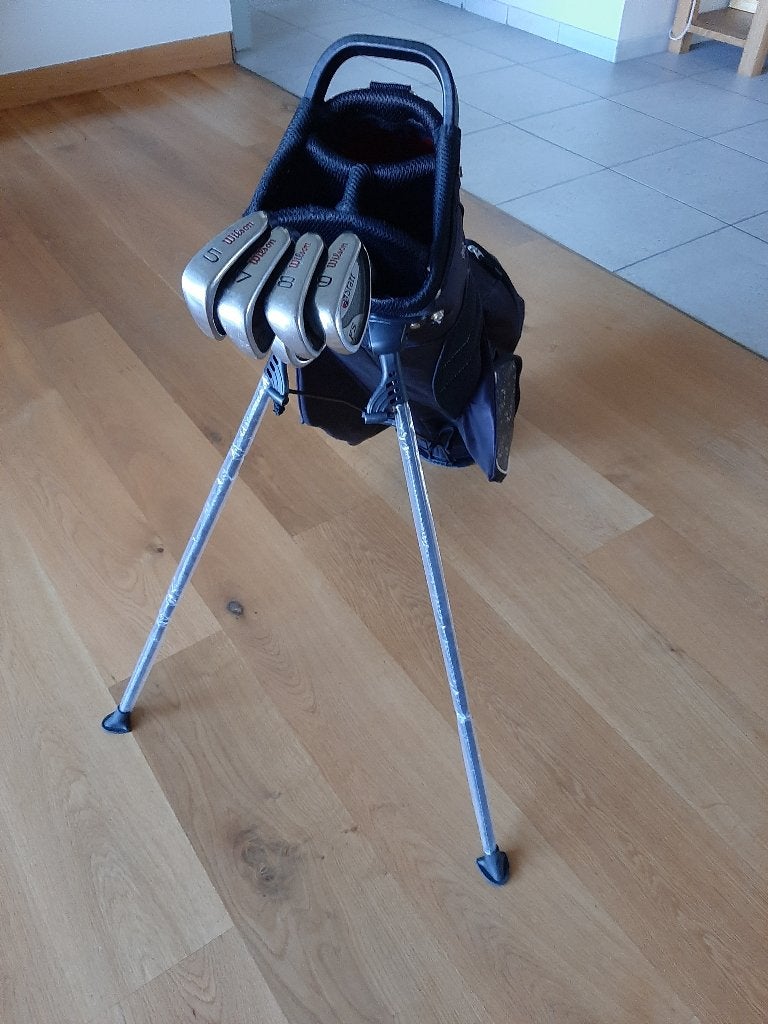Golftas met 5 clubs, Sport en Fitness, Golf, Ophalen, Overige merken