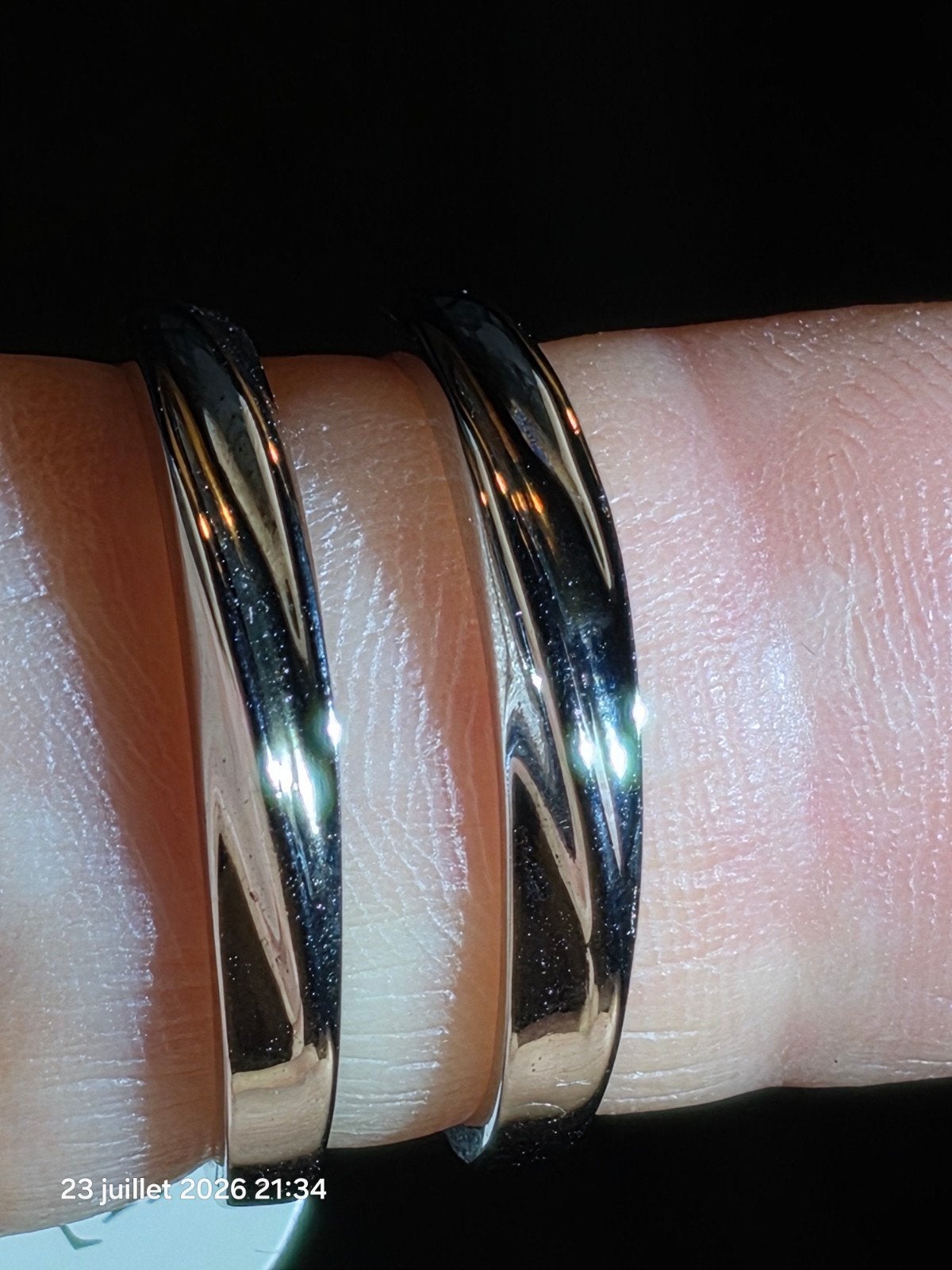 Paar trouwringen van 925 sterling zilver, Handtassen en Accessoires, Ringen, Ophalen, Nieuw, Dame of Heer, Met edelsteen