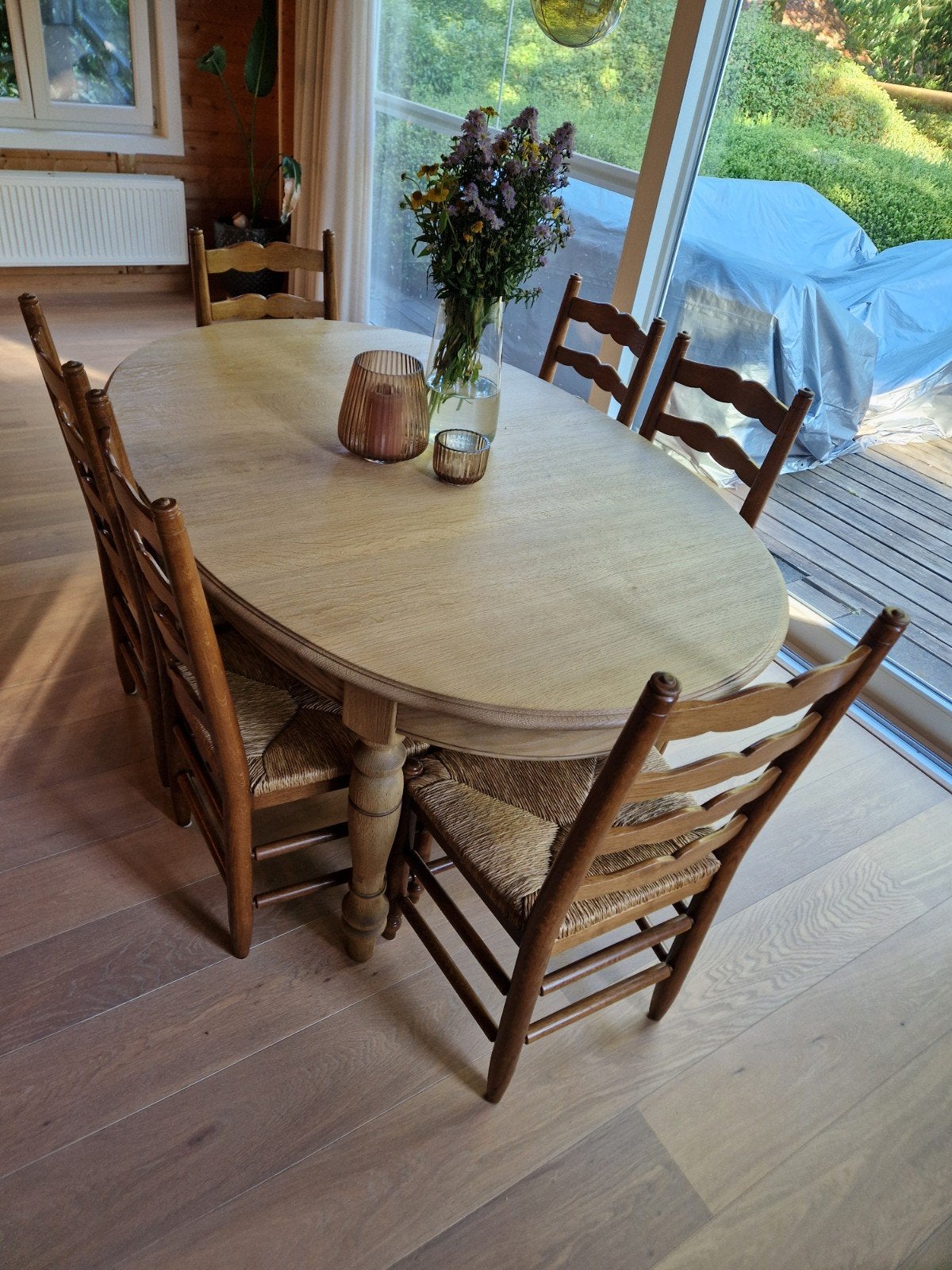 Uitschuifbare tafel 165-260110, Enlèvement, Utilisé, Antiek, 4 à 6 chaises