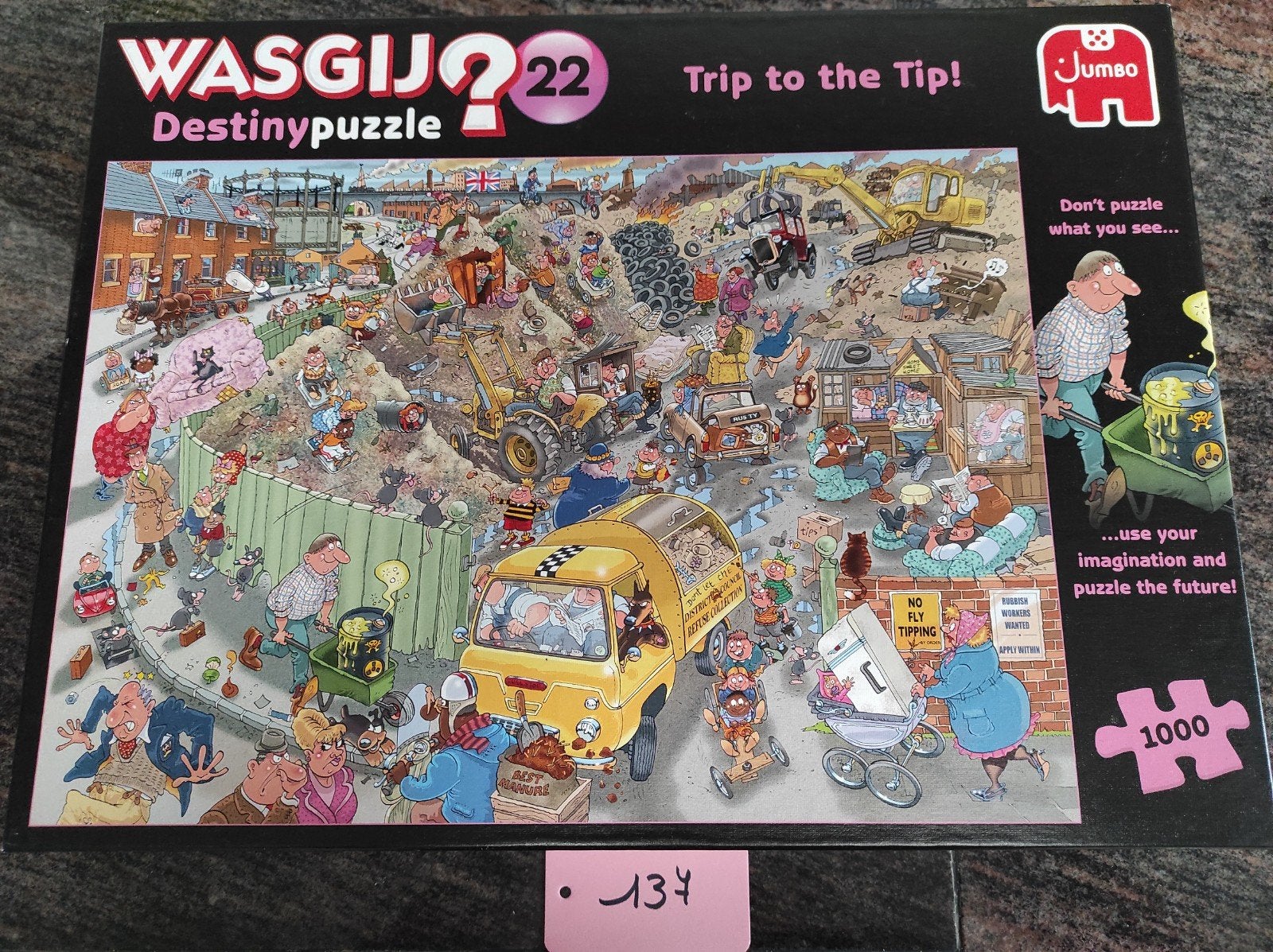 wasgij puzzel 1000 stukken, Ophalen of Verzenden, 500 t/m 1500 stukjes, Gebruikt, Legpuzzel