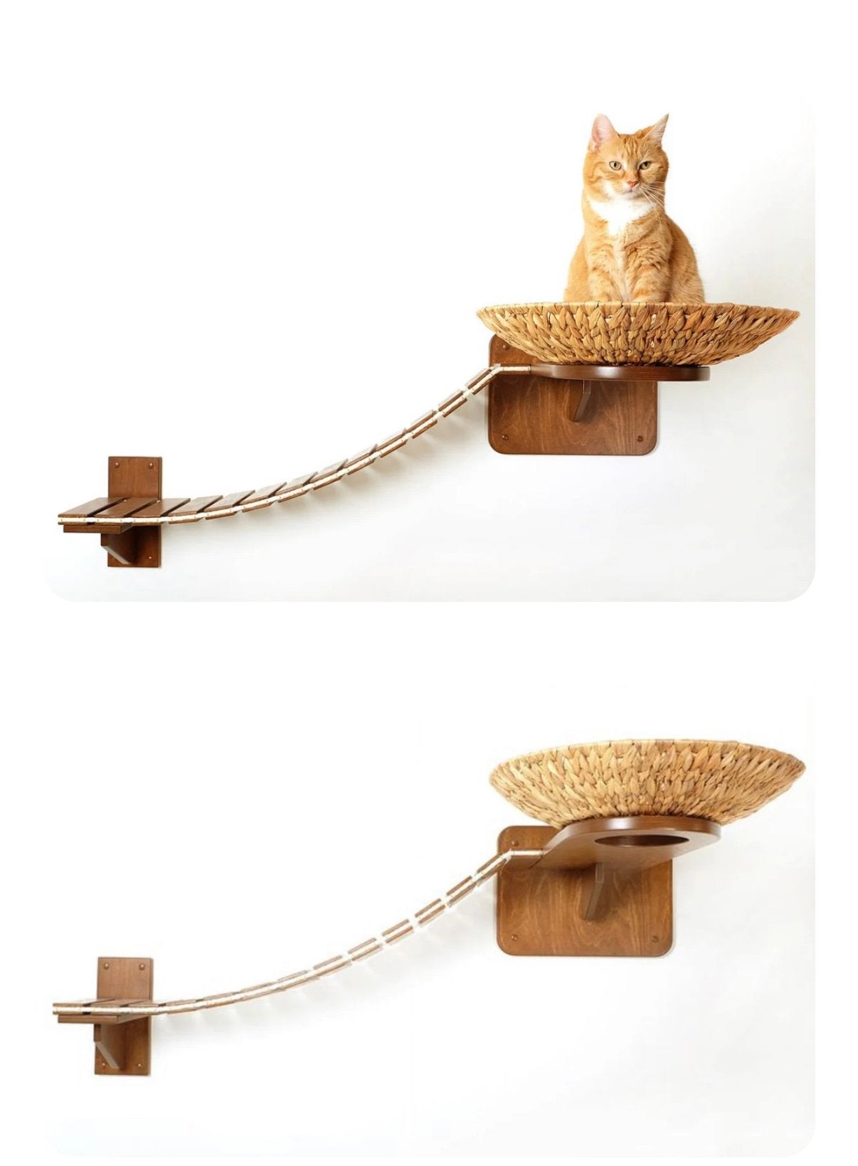 Katten loopbrug wit hout nieuw met schaal, Ophalen, Nieuw