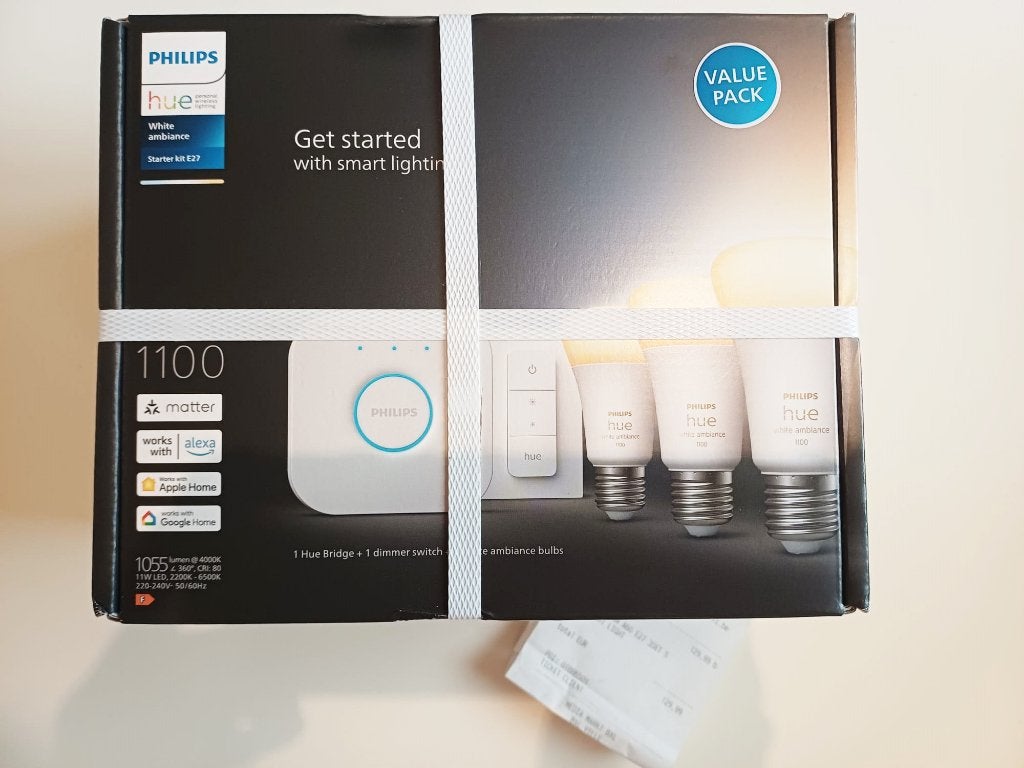 Kit de démarrage Philips Hue White Ambiance E27 - NEUF, Philips, Instelbaar wit, 60 watt of meer, Nieuw