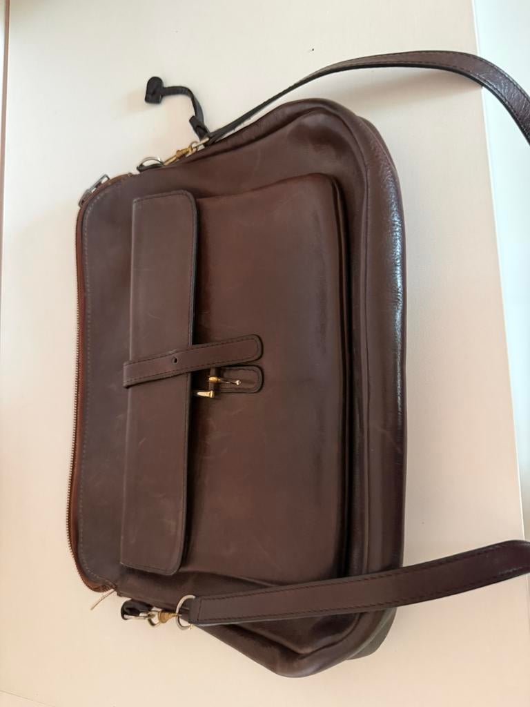 Handtas Delvaux, Handtassen en Accessoires, Tassen | Damestassen, Ophalen, Zo goed als nieuw, Bruin, Handtas