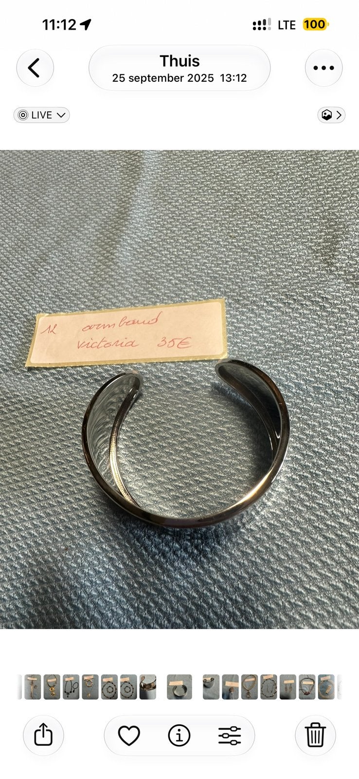 Armband, Ophalen, Gebruikt