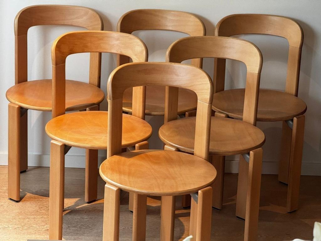 Nieuwe stoelen stijl Bruno Rey, Huis en Inrichting, Stoelen, Nieuw, Vijf, Zes of meer stoelen, Hout, Bruin, Ophalen