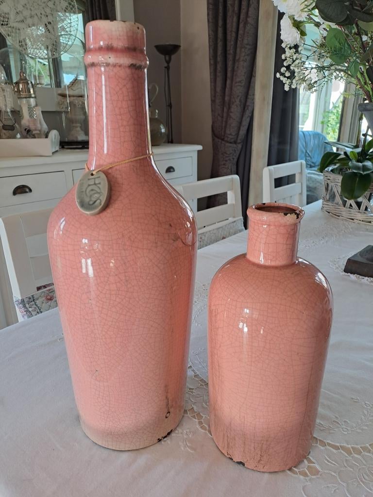 Vitage look decoratie flessen in oud rose, Enlèvement