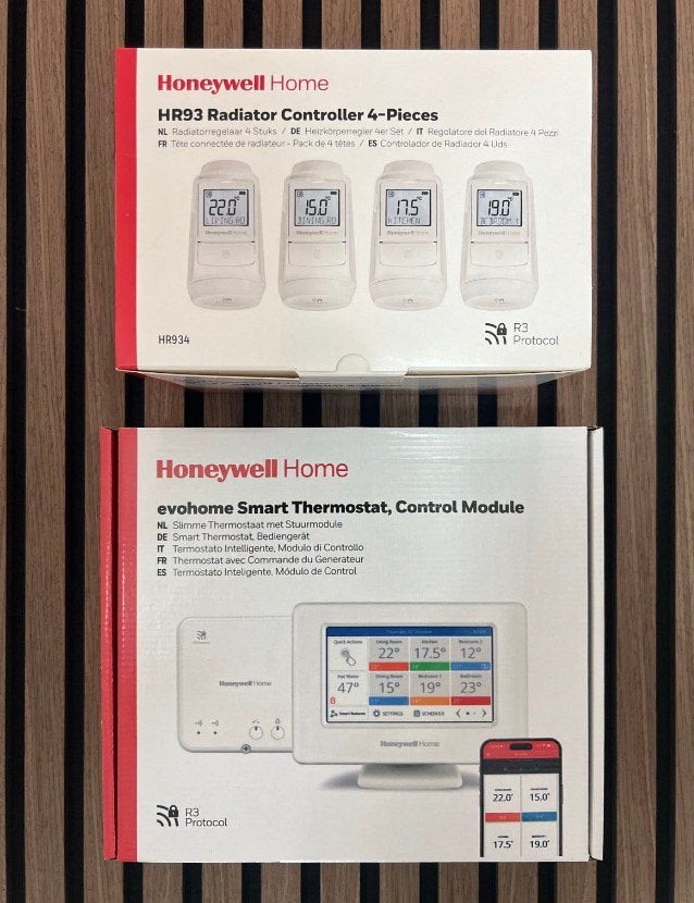Honeywell Evohome Smart Thermostat and 4st Radiatorknoppen, Bricolage & Construction, Thermostats, Enlèvement, Thermostat intelligent