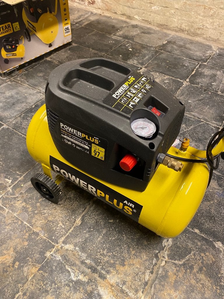 PowerPlus compressor, Doe-het-zelf en Bouw, Mobiel, 6 tot 10 bar, Ophalen of Verzenden, Zo goed als nieuw