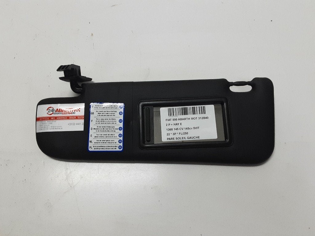 ZONNEKLEP LINKS Abarth 500 / 595 / 695 (01-2008/-), Auto-onderdelen, Interieur en Bekleding, Gebruikt, Overige automerken, Mevr. I. Hauben