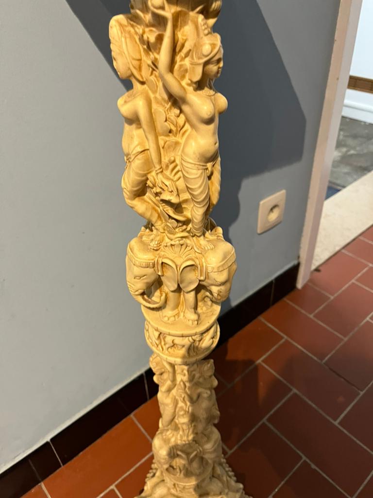Chinse zuil in speksteen, Enlèvement, Comme neuf