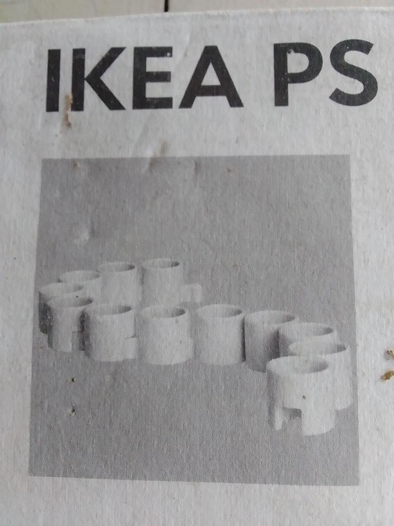 boîte de 12 bougeoirs emboitables Ikea PS Ehlen Johansson, Enlèvement ou Envoi, Neuf, Blanc