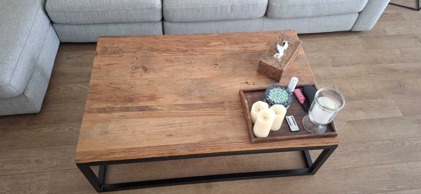 Teak rechthoeking salontafel, Ophalen, 100 tot 150 cm, Teakhout, Kan zowel modern als landelijk zijn