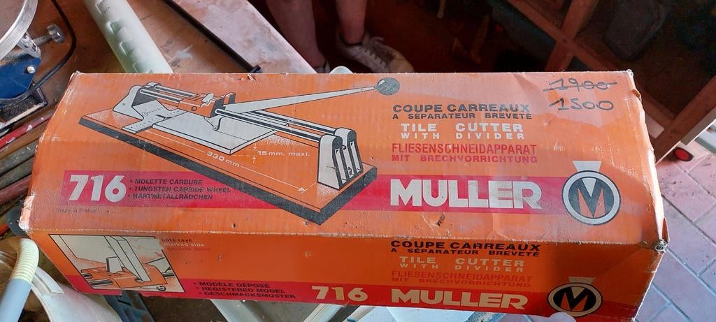 Muller 716-tegelsnijder, Bricolage & Construction, Outillage | Outillage à main, Enlèvement, Utilisé
