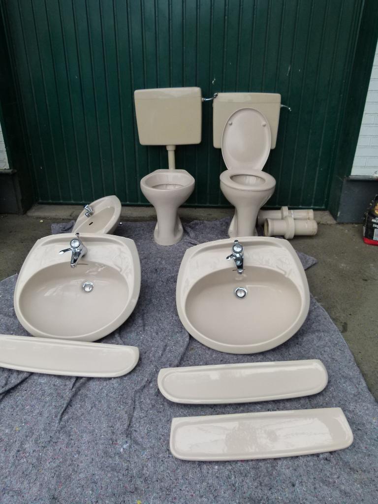 vintage sanitair 1973 standmodel wc + wastafel 1973, Bricolage & Construction, Enlèvement, Comme neuf, Pierre, Autres types