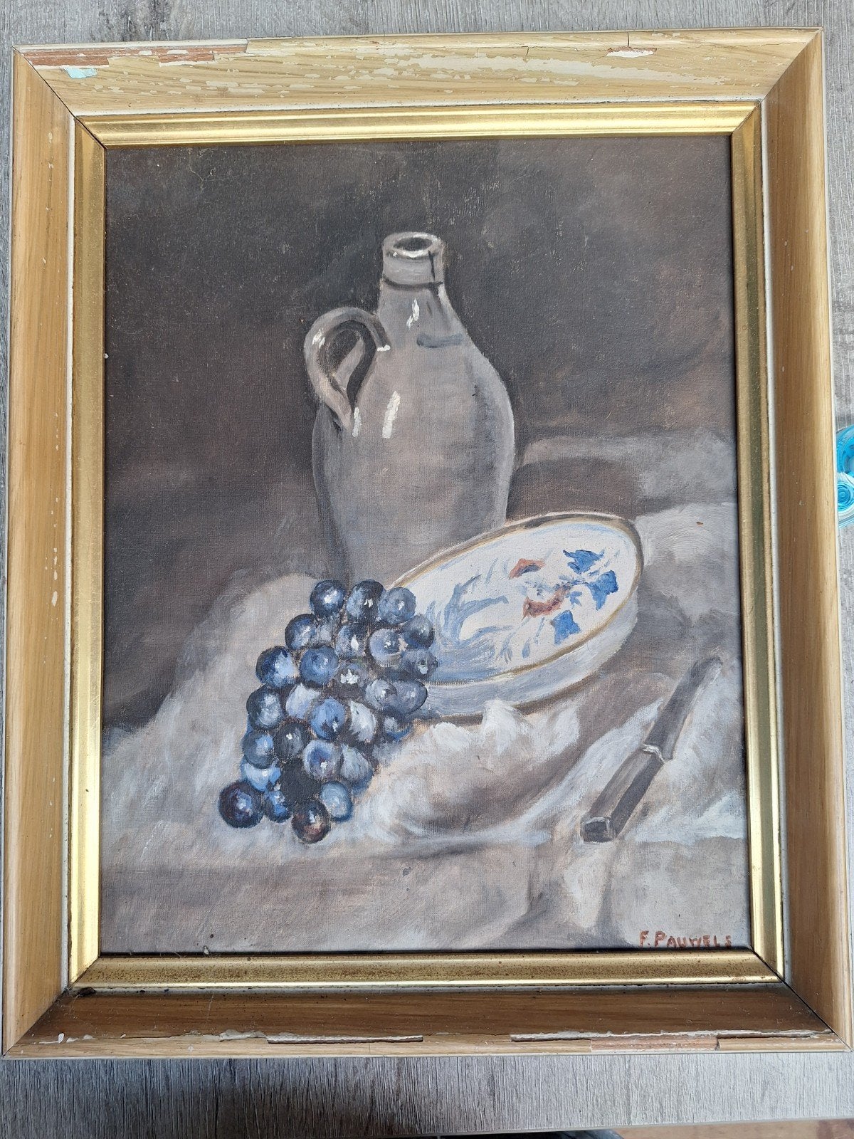 sfeervol klassiek stilleven F. Pauwels, Antiek en Kunst, Doek, Stilleven, Ophalen of Verzenden, Gesigneerd
