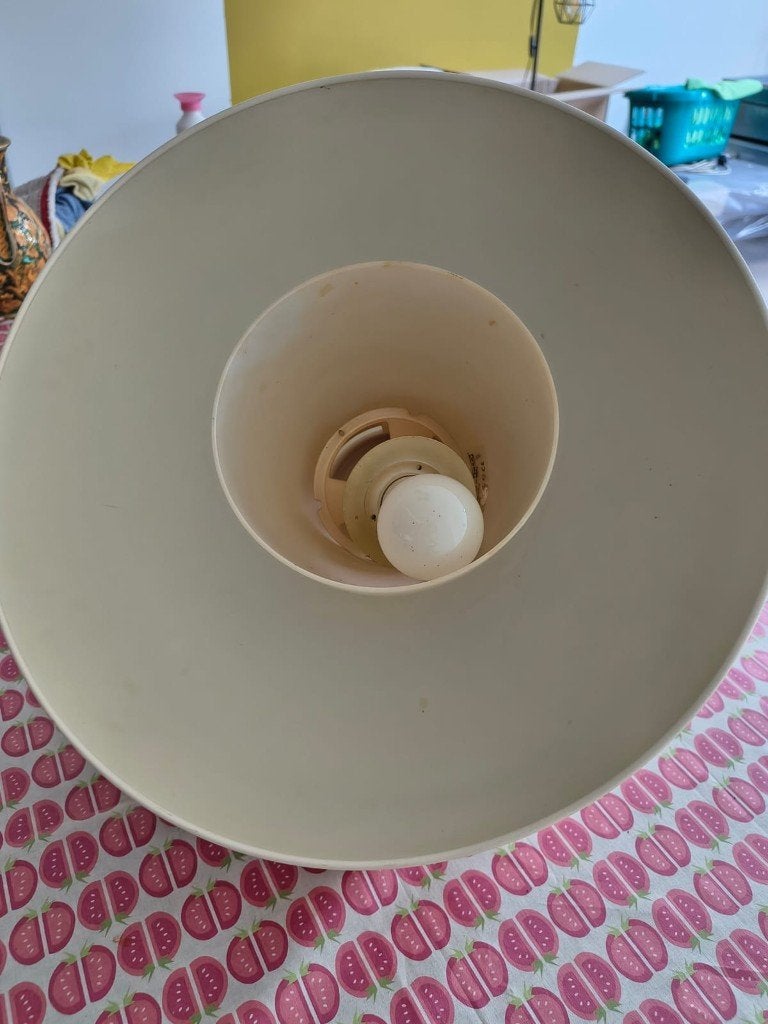 Vintage Space Age Hanglamp–Mushroom/Heksenhoed–'70 Retro, Huis en Inrichting, Ophalen, Gebruikt, Kunststof, E27 (groot)