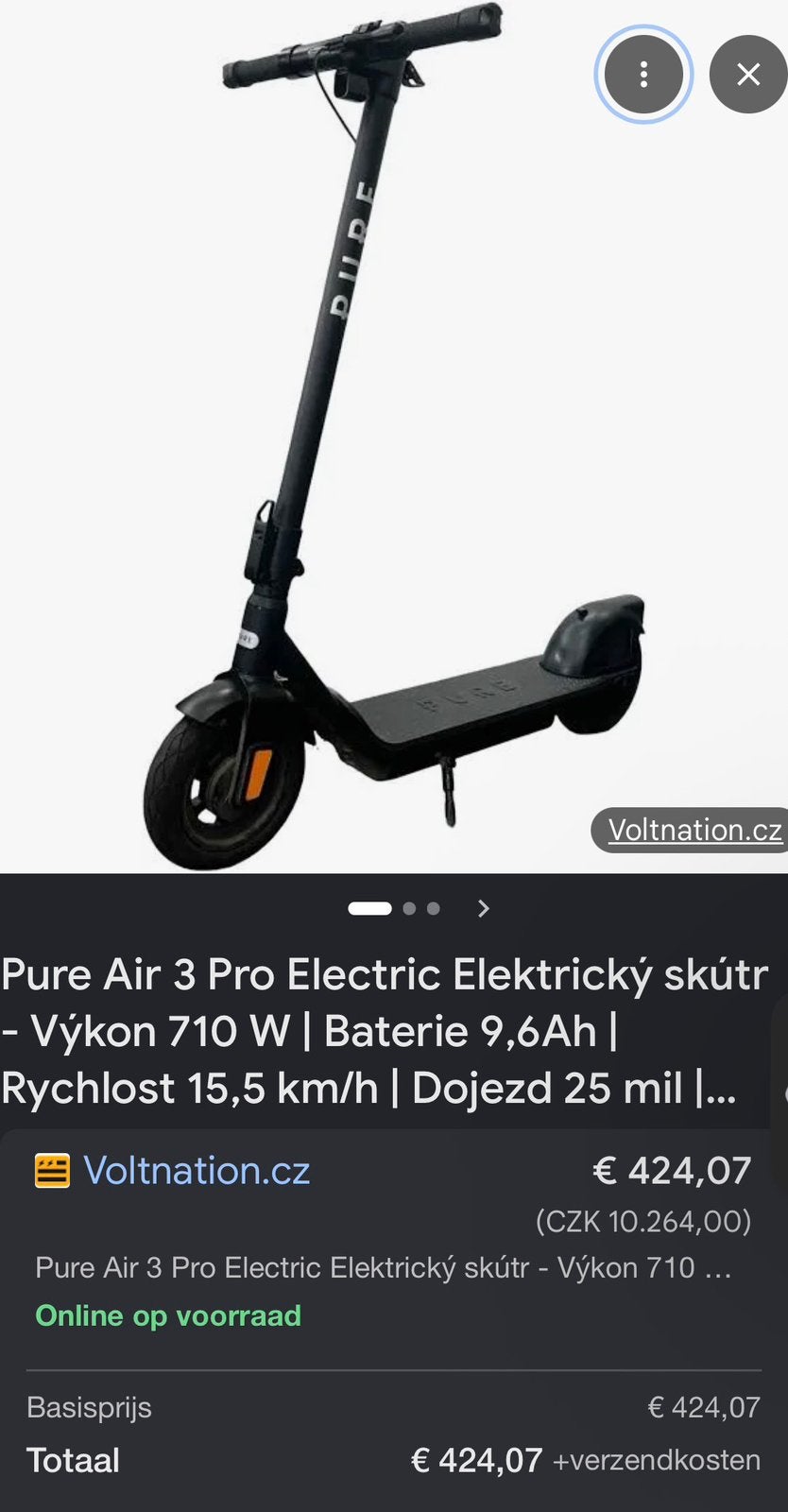 PURE Air 3 pro elektrische step, Fietsen en Brommers, Ophalen, Gebruikt, Elektrische step (E-scooter)